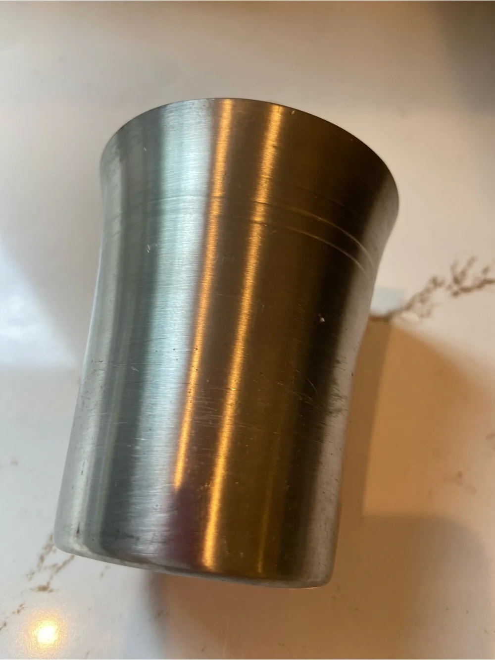 Vintage Pewter Cups Set Of (4)  Marked Old World Pewter 3” Cups Mid-century